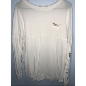 PINK Victoria’s Secret Gold Bling Long Sleeve